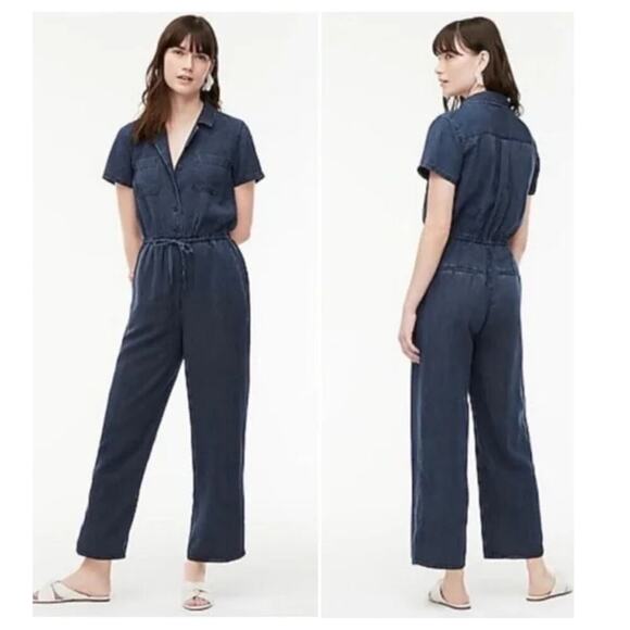 J Crew Short-Sleeve Wide-Leg Jumpsuit Size 6 - Picture 1 of 7